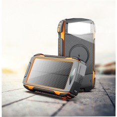 Baterie externa solara-Acumulator solar extern wireless 30000 mAh