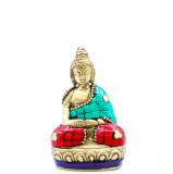 Figurină Buddha din Alamă - M&acirc;inile &icirc;n Sus - 7.5 cm