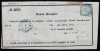 ROMANIA1862 LP 10 PRINCIPATELE UNITE 30 PARALE/RETUR RECIPISA SCRISOARE RECOMANDATA TARGUL FRUMOS-MOLDOVA ADRESATA D-LUI MINISTRU DE FINANTE BUCURESTI, Stampilat