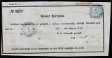 ROMANIA1862 LP 10 PRINCIPATELE UNITE 30 PARALE/RETUR RECIPISA SCRISOARE RECOMANDATA TARGUL FRUMOS-MOLDOVA ADRESATA D-LUI MINISTRU DE FINANTE BUCURESTI, Stampilat