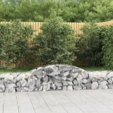 vidaXL Coșuri Gabion Arcuite 17 buc. 300x50x40/60cm Fier Galvanizat Argintiu Bariera Gradina Decorativa