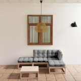 vidaXL Set mobilier de grădină cu perne, 5 piese, lemn masiv de pin 3076529