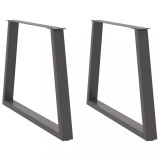 vidaXL Picioare de masă &icirc;n formă de V, 2 buc., antracit, 100x(72-73,3) cm, oțel