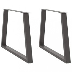 vidaXL Picioare de masă &icirc;n formă de V, 2 buc., antracit, 100x(72-73,3) cm, oțel
