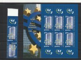 ROMANIA 2008 LP 1804 b LP 1804 a B. C. E. SERIE CU TETE-BECHE SI VINIETA + BLOC, Nestampilat