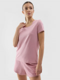 Tricou regular unicolor pentru femei - roz pudrat, 4F Sportswear