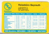 Bnk cld Calendar de buzunar 1992 - Germania - DER Reiseburo