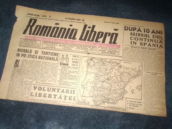 ZIAR ROMANIA LIBERA 19 IULIE 1946