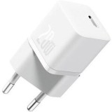 Incarcator retea Baseus, GaN5 Fast Charger mini 20W, 1 x USB Type-C 5V/3A, alb
