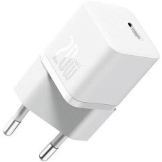 Incarcator retea Baseus, GaN5 Fast Charger mini 20W, 1 x USB Type-C 5V/3A, alb