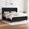 VidaXL Pat box spring cu saltea, negru, 180x200 cm, catifea