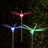 Lampa Solara LED Libelula, RGB Multicolor, Lumina in Culori Alternante, Inaltime 43cm
