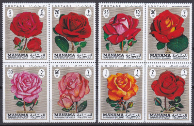 DB1 Manama Flora Flori Trandafiri 8 v. MNH foto