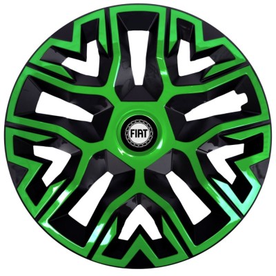Set 4 Capace Roti 16 inchi (R16), Best Verde-Negru, Compatibile Cu Fiat foto