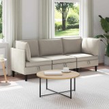 vidaXL Set de mobilier pentru living 3 pcs Ovăz Țesătură 3413783
