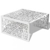 Masuta de cafea cu design geometric, argintiu, aluminiu