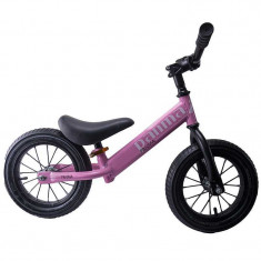Bicicleta fara pedale din metal cu roti cauciuc - Roz foto