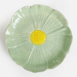 Farfurie ceramica forma de floare, verde menta, &Oslash;22 cm, CMCLASS