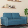 VidaXL Canapea cu 2 locuri, albastru, 120 cm, catifea