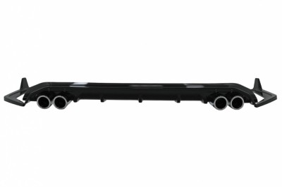 Difuzor Bara Spate cu Ornamente Bara Spate Flapsuri Toyota Corolla XII Sedan (2019-Up) Negru Lucios Performance AutoTuning foto
