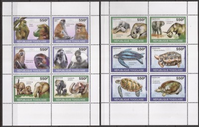TOGO 2010 FAUNA ( 2 blocuri dt. ) MNH foto