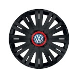 Set 4 capace roti Negre Cu Inel Rosu Active R15 Compatibil Cu Volkswagen