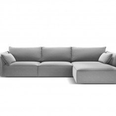 Coltar dreapta 4 locuri, Kaelle, Micadoni Home, BL, 308x171x85 cm, catifea, gri