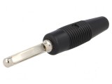 Conector banană 4mm 16A 60VDC negru neizolat, HIRSCHMANN