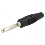 Conector banană 4mm 16A 60VDC negru neizolat