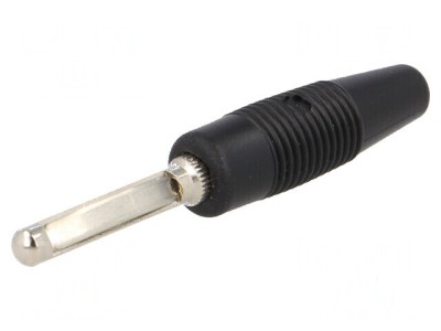 Conector banană 4mm 16A 60VDC negru neizolat foto