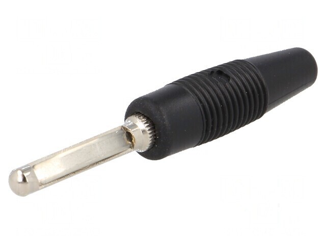 Conector banană 4mm 16A 60VDC negru neizolat