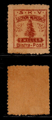 1906-7 Posta locala Bistra timbru neemis 2 helleri tirajul final din Sebes MNH foto