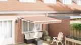 VidaXL Marchiză retractabilă automată cu dungi multicolore 350x250 cm