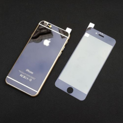 Folie Sticla iPhone 6 Plus iPhone 6s Plus Tuning Negru Oglinda Fata+Spate Tempered Glass Ecran Display LCD foto