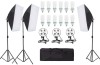 Kit de 3 softboxuri, soclu de 4 becuri, 3 trepiezi reglabili 200 cm, 12 becuri de 150W, geanta de transport inclusa, Dactylion
