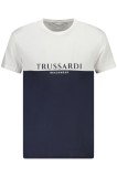 Trussardi Tricou barbati, cu imprimeu, Regular fit, Alb si bleumarin (Marime: S)