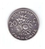 Moneda Polinezia Franceza 20 francs/franci 1999, stare foarte buna, cu luciu