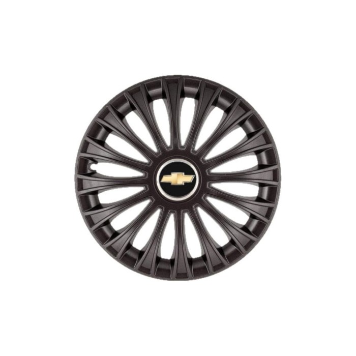 Set 4 Capace Roti 15 inchi (R15) Dino Negru, Compatibile cu Chevrolet
