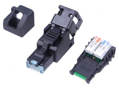 Mufă RJ45 Cat6a Neecranată cu Capac Protecție foto