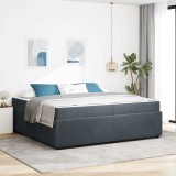 VidaXL Cadru de pat cu saltea Gri &icirc;nchis 200 x 200 cm Catifea