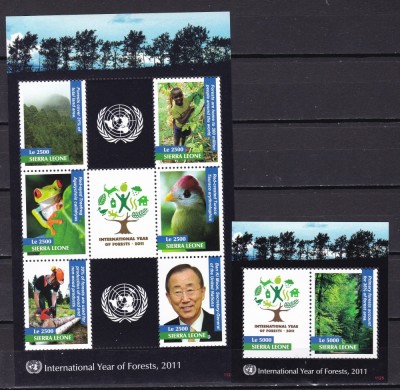 Sierra Leone 2011 padure fauna kleib.+bloc MNH w63 foto