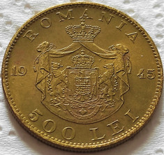 Moneda istorica 500 LEI - ROMANIA REGAT, anul 1945 *cod 5350 = UNC foto