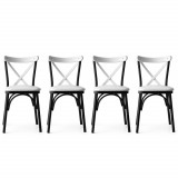 Set scaune 4 piese, Nmobb&nbsp;, Ekol, Metal, Alb