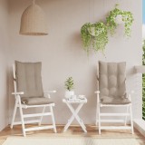 VidaXL Perne scaun cu spătar &icirc;nalt, 2 buc, gri taupe, țesătură Oxford