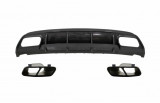 Difuzor Bara Spate cu Ornamente pentru sistemul de evacuare Negre Mercedes W176 A-Class (2013-2018) A45 Facelift Design Carbon Look Performance AutoTu