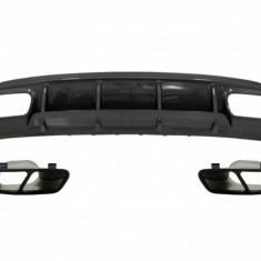 Difuzor Bara Spate cu Ornamente pentru sistemul de evacuare Negre Mercedes W176 A-Class (2013-2018) A45 Facelift Design Carbon Look Performance AutoTu