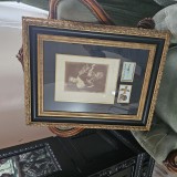 Fotografie mari dimensiuni REGINA MARIA , atelier Julietta olograf , 1922 + bilet scris OLOGRAF de REGINA ,, CHRISTOS A INVIAT " + cruce Regina Maria