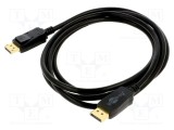 Cablu DisplayPort 1.4 Goobay 2m negru dublu ecranat HDR 4K 8K