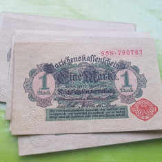 D965-I-Lot 13 Bancnote Deutches Reich Germania vechi 1marca 1914 UNC necirculate