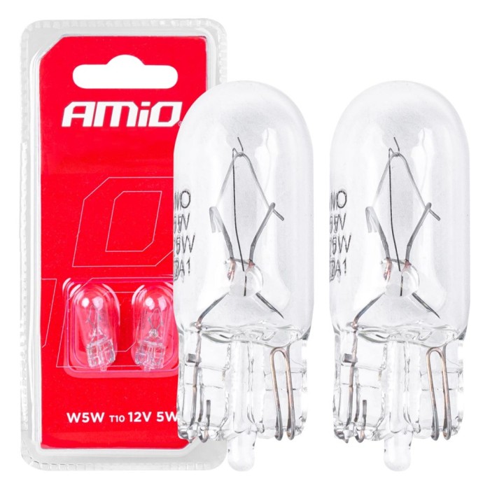 Set 2 becuri cu halogen, soclu T10, W5W, W2.1&times;9.5d, alimentare 12V